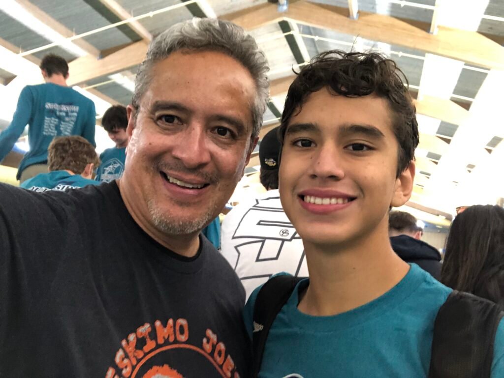 Jonatan with his son Santiago.